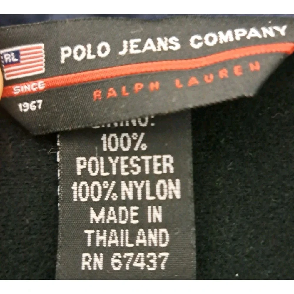 Polo Ralph Lauren Men's XL Windbreaker Jacket Navy‎ Blue Striped Sleeved